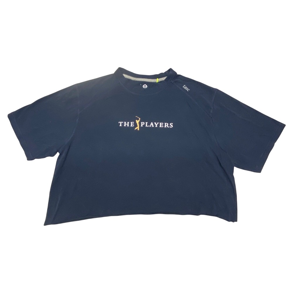 The Players Golf Tasc Bamboo Crop Top Navy Blue Women's Large T-Shirt